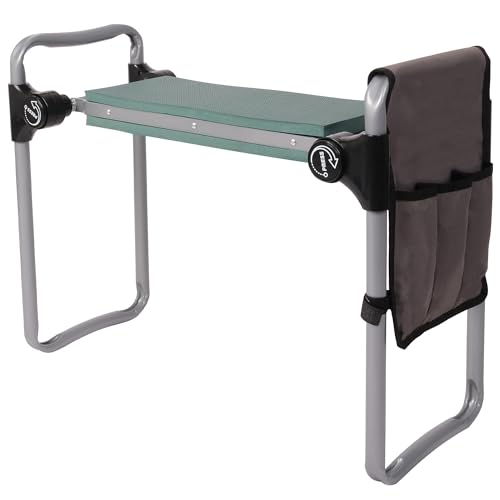Garden Kneeler and Seat, Smart Design Foldable Heavy Duty Kneeling Bench with Tool Bag and Soft EVA Foam Pad for Senior, Green - color: Green-1 Bag, size: General