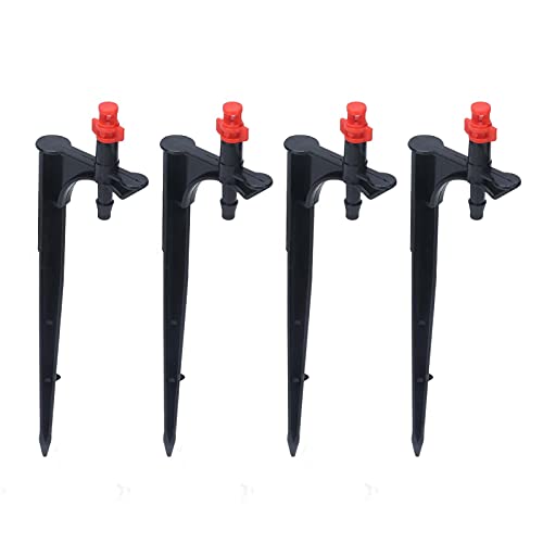 Garden Irrigation System, 20Pcs/Bag Irrigation Dripper with Ground Insert Fruit Tree Drip Irrigation Emitters for for 1/4" Drip Irrigation Tubing(360 Degree with Plunger) - size: 360 degree with plunger