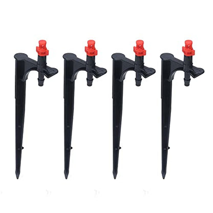 Garden Irrigation System, 20Pcs/Bag Irrigation Dripper with Ground Insert Fruit Tree Drip Irrigation Emitters for for 1/4" Drip Irrigation Tubing(360 Degree with Plunger) - size: 360 degree with plunger