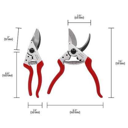 Zenport QZ408-3PK of Pruners, 8.5-inch Angled Head, Ergonomic Forged Bypass Pruner, 3-Pack