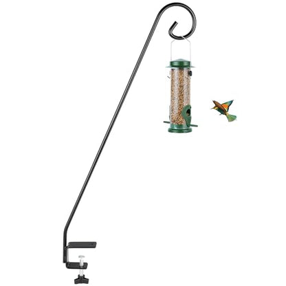 MIXXIDEA Heavy Duty Extensible Deck Hook - Adjustable for Hanging Bird Feeders, Plants, Suet Baskets, Wind Chimes, Lanterns - size: 28in Long Curled Hook-1 Pack
