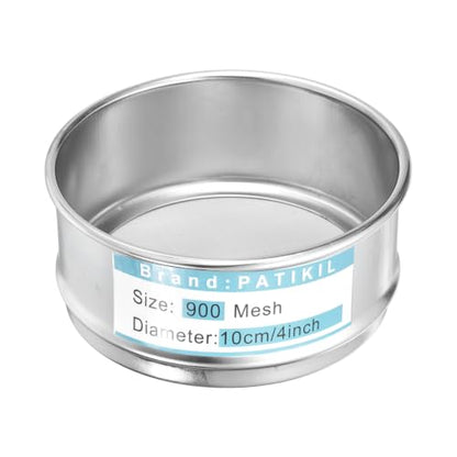 PATIKIL Lab Sieve 900 Mesh(0.017mm) 4"(10.2cm) Diameter Sifting Screen - size: 900 Mesh(0.017mm)/4"(10.2cm) Dia