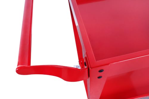 Heavy Duty Service Utility Cart,2 Shelf Steel, 800-Pound Capacity, 35.6 x 18.1x38-Inch RED - color: Red