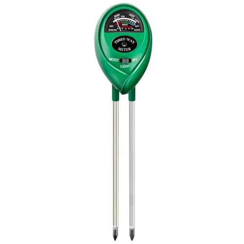 Soil pH Meter 3-in-1 Soil Tester Soil Test Meter for Moisture, Fertility and pH, Soil Moisture Meter for Potting Soil, Garden, Farm, Lawn, No Batteries Required