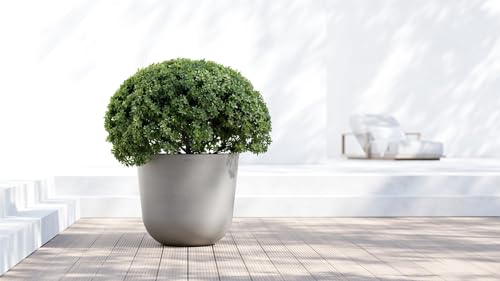 Ecopots Oslo Round Flower Planter, Taupe, 25.5" - color: Taupe, size: 25.5"
