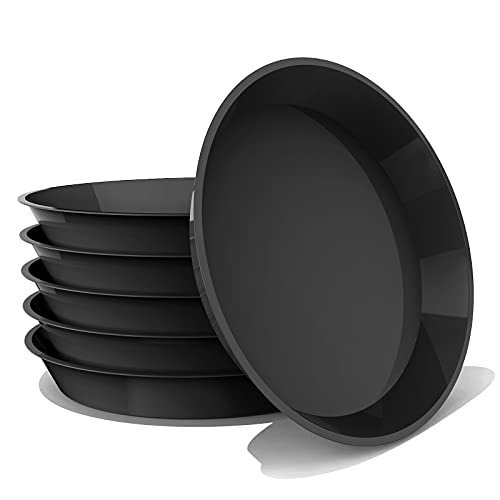 6 Pack Plant Saucer 14 16 18 20 22 Inch Plastic Plant Tray, Sturdy and Durable Flower Pot Container Accessories Plant Pot Saucers for Indoor and Outdoor (14 Inch, Black) - size: 14 Inch
