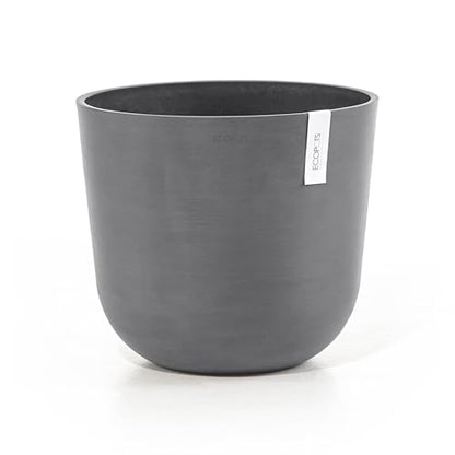 Ecopots Oslo Round Flower Planter, Grey, 14" - color: Gray, size: 14"