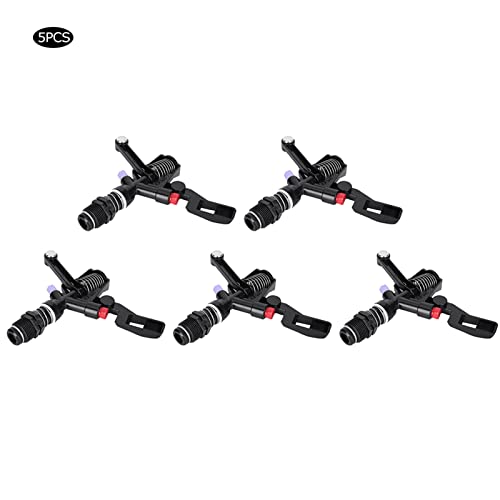 Haofy Impact Sprinkler, 5PCS Garden Impulse Sprinkler, 3/4in DN20 Male Thread, Black