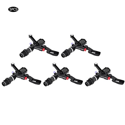 Haofy Impact Sprinkler, 5PCS Garden Impulse Sprinkler, 3/4in DN20 Male Thread, Black