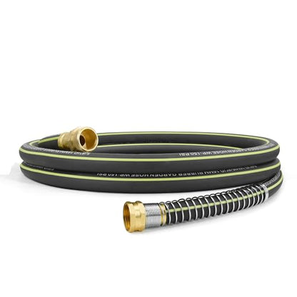 Flexible Short Leader Garden Hose 15ft, 5/8" Hybrid Rubber Hose Heavy Duty - color: Black, size: 15ft 5/8"