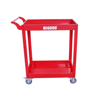 Heavy Duty Service Utility Cart,2 Shelf Steel, 800-Pound Capacity, 35.6 x 18.1x38-Inch RED - color: Red