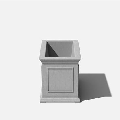 Veradek Brixton Series Large Plastic Planter - Gray, Outdoor, All-Weather Resistant, Dimensions 17.5"H x 16"W x 32"L, Classic Estate Design for Flowers, Trees, Shrubs - color: Gray