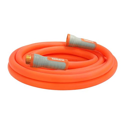 YAMATIC Flexible Garden Hose 5/8" x 15ft, 360° Swivel Handle, Burst 600 PSI - color: Orange, size: 15' (feet) Male to Female with Swivel