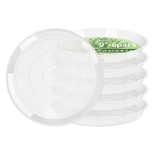 6Pack Plant Saucer, 3 5 7 9 11 13 15 17 19 21 in Plastic Plant Tray - size: 9 Inch
