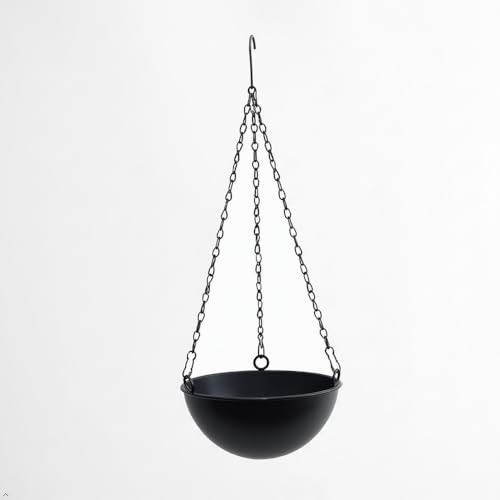 Black Metal Hanging Planters for Indoor Outdoor Plants, 7" Hanging Baskets - color: Black-7"