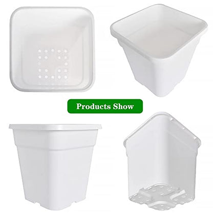 Square Planter Nursery Pots 3.15 Gallon Pots for Plants, Injection Molded Plastic Nursery Pots, Plant Container White 3.15 Gal 10-Pack - color: White, size: Square-10inch-10pcs