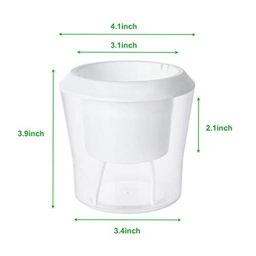MNKNENG 12 Pack Self Watering Pots for Indoor Plants 4.3 Inch Small Self-Watering Planter Pots with Water Level Indicator, Clear Plastic Round Plant Pot for Succulent, Flower, Herb,Office Home Decor
