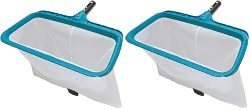 POOLWHALE Professional Pool Skimmer Net, Heavy Duty Swimming Leaf Rake Cleaning Tool with Deep Fine Nylon Mesh Net Bag - Fast Cleaning,Easy Scoop Edge,Debris Pickup Removal (No Pole) (Pack of 2) - size: Pool Rake (Pack of 2)