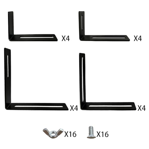 Adjustable and detachable Planter Box Brackets, flower pot bracket,hanging flower box bracket, window flower box bracket, suitable for fences, window sills, gardens, etc (Black,4PCS)