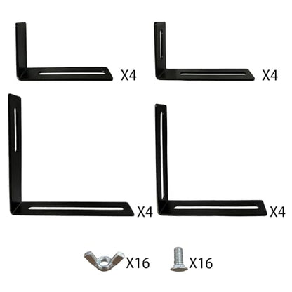 Adjustable and detachable Planter Box Brackets, flower pot bracket,hanging flower box bracket, window flower box bracket, suitable for fences, window sills, gardens, etc (Black,4PCS)
