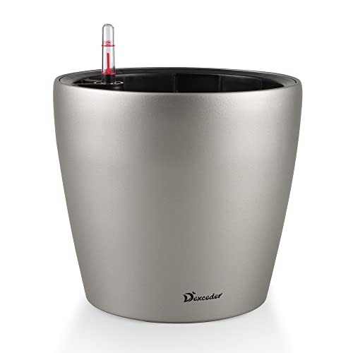 Dexceder 9x8 Self Watering Planter (Smoky Gray Matte) - color: Smoky Gray, size: 9x8