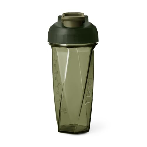 YETI Yonder Helimix Vortex Blender Shaker Bottle Holds up to 27oz | No Blending Ball or Whisk | USA Made | Portable Pre Workout Whey Protein Drink Shaker Cup | Dishwasher Safe, Olive - color: Olive, size: 27 Ounces