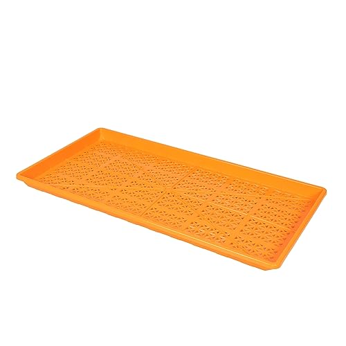 SUNPACK 10" x 20" Heavy Duty Mesh Plastic Seed Starting Tray, Orange, 1" - Ensures Water Drainage and Aeration, Perfect for Greenhouses or Indoor Gardening - color: Orange