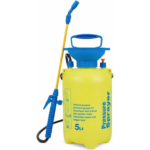SIMPLI-Magic 5L Garden Pump Sprayer, Handheld Pressure Sprayer with Adjustable Nozzle & Easy Pump Action for Plants, Lawn Care, Cleaning & Outdoor Use