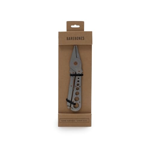 Barebones Herb Harvest and Strip Tool - Stainless Steel with Copper Accents - Your All-in-One Culinary Companion (Tumbled Steel) - color: Tumbled Steel