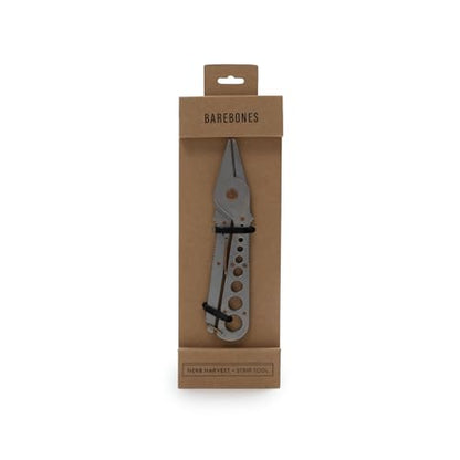 Barebones Herb Harvest and Strip Tool - Stainless Steel with Copper Accents - Your All-in-One Culinary Companion (Tumbled Steel) - color: Tumbled Steel