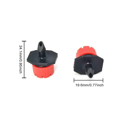50 Pack Adjustable Irrigation Drippers Sprinklers, Red