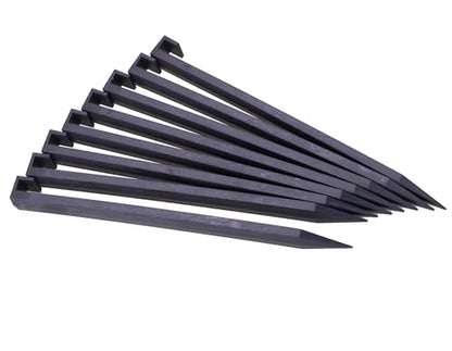 Landscape Edging Spikes, 12 Pcs 10 Inch Garden Stakes Anchoring Spikes for Paver Edging, Weed Barriers, Turf, Tent, Weed Barrier, Timber, Carpentry, Tent etc. (12, Black) - color: Black