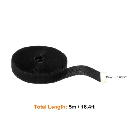 HARFINGTON Garden Plant Tape 16.4ft 19/32" Reusable Ties Strap Black - color: Black, size: 16.4ft x 19/32"