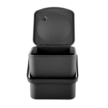Minky Homecare Kitchen Compost Bin – Countertop Food Waste Caddy with Easy Wipe Clean Interior – Made in The UK - 3.5L (0.9 gal.) ECO Black - color: ECO Black