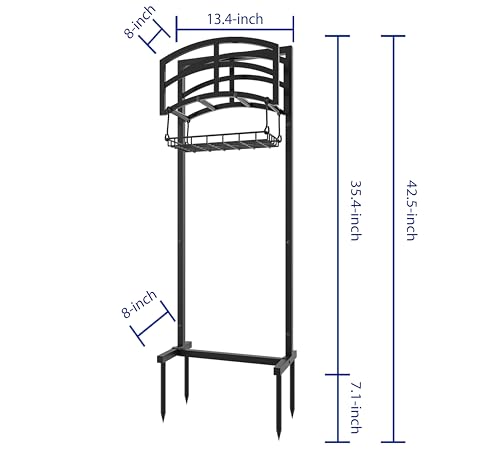 Fire Beauty Heavy-Duty Portable Garden Hose Holder with Storage Basket,120+ lbs Capacity, Holds 180ft 1/2" Hose,Dual Support Rods & Rustproof Screws,Modern Geometric Design - style: Geometric Design
