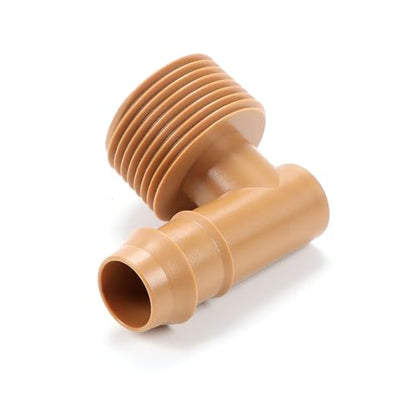 RedChili 1/2 Inch Drip Irrigation Fitting To 3/4 Inch Male Hose Threaded Adapter, 10 Pack PVC To Drip Irrigation Elbow Adapter With 3/4" Male Pipe Thread(MPT) x 1/2" Barbed Connectors - size: 3/4" Threaded Elbow Adapter