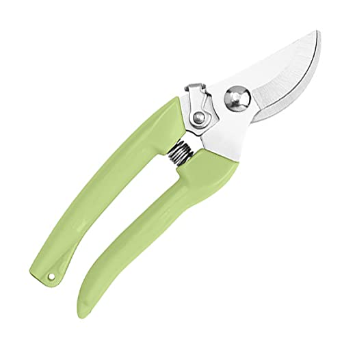 Curve Gardening Scissor with Sharp Stainless Steel Blade Garden Shears for Cutting Flowers Trimming Plants of Yard Florist Flower Rose Herb Hedge Bonsai and Fruits Picking - color: Green
