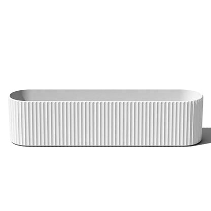 Veradek Demi Series Window Box Planter - Round Outdoor Planter - color: White, size: 36 inch