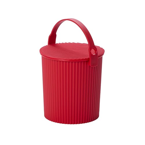 Hachiman Micro Bucket, 0.18 Gallon Heavy Duty Bucket with Lid & Handle - color: Red, size: Micro