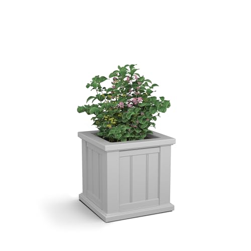 Mayne Cape Cod 14in Self-Watering Square Planter, White - color: White, size: 14in