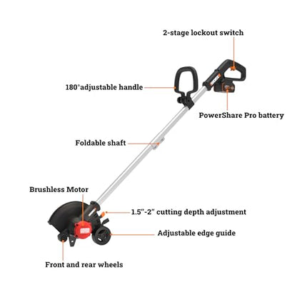 WORX Cordless Lawn Edger, 20V 7" Trencher for Lawn Border Tending, WG898 - style: Lawn Edger w/(1) 4.0Ah Battery