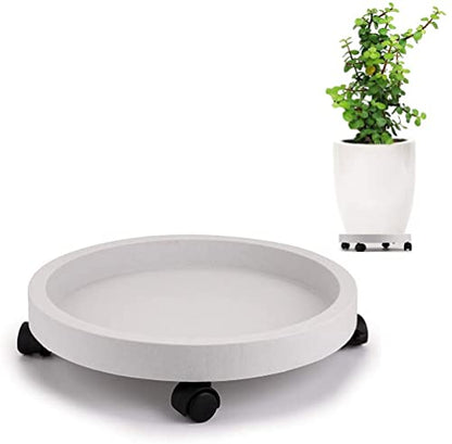 Outdoor Roll Around Plant Caddy with Wheeled Planter Pallet, Heavy Duty Plant Tray Round Planter Trolly for Moving Large Potted Trees,Ceramic Heavy Plants (Small) - color: Small