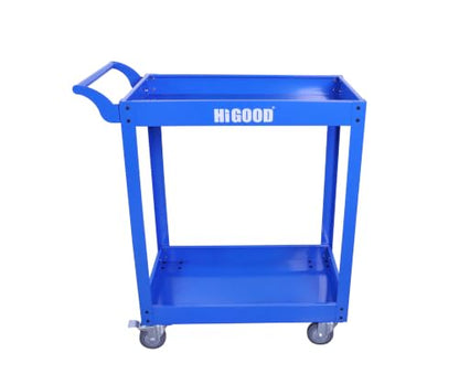 Heavy Duty Service Utility Cart, 2 Shelf Steel - color: Blue