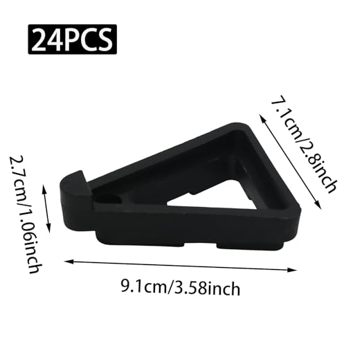 24pcs Black Invisible Flower Pot Feet,Breathable Plant Pot Risers Compressive Outdoor Planters,Triangular Lifters Supports for Indoor/Outdoor Use(Large)