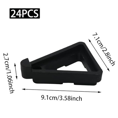24pcs Black Invisible Flower Pot Feet,Breathable Plant Pot Risers Compressive Outdoor Planters,Triangular Lifters Supports for Indoor/Outdoor Use(Large)