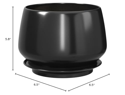 LE TAUCI Plant Pots, 4.1+5.1+6.5 inch, Set of 3, Black, Indoor Pot - color: Black