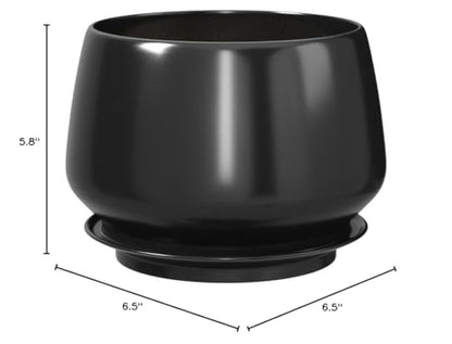 LE TAUCI Plant Pots, 4.1+5.1+6.5 inch, Set of 3, Black, Indoor Pot - color: Black