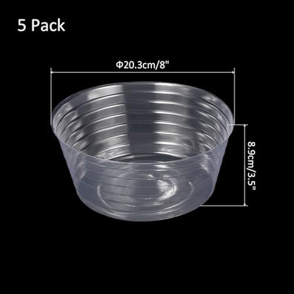 M METERXITY 5 Pack Planter Saucers - Thin Plastic Plant Tray Flowerpot Drip Trays Round Apply to Outdoor/Garden (8 Inch, Clear) - size: 8 Inch
