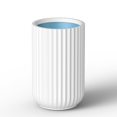 Kante White Concrete Planter 17.7" Tall All-Weather Round Small Pot - color: White, size: 11"Dia x 17.7" H