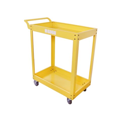 Heavy Duty Service Utility Cart,2 Shelf Steel, 800-Pound Capacity, 35.6 x 18.1x38-Inch Yellow - color: Yellow